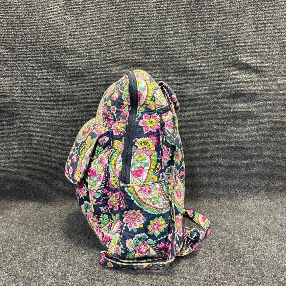 Vera Bradley Petal Paisley Print Travel Bag Womens Large Quilted Campus Backpack